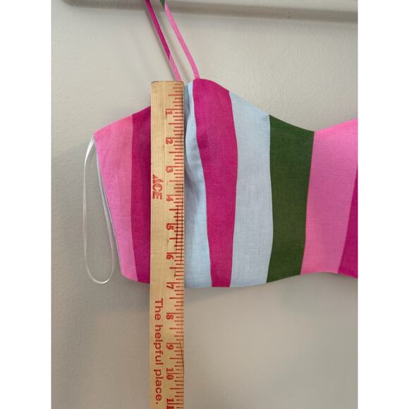 NWT Zara Resortwear Beachy Tropical Linen Cotton Stripe Skirt Bustier Set M - Picture 13 of 16